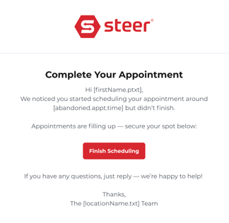 Abandoned Booking Email