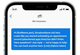 Abandoned Booking Text