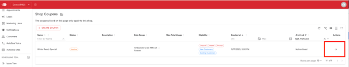 Arrow to Config Coupon