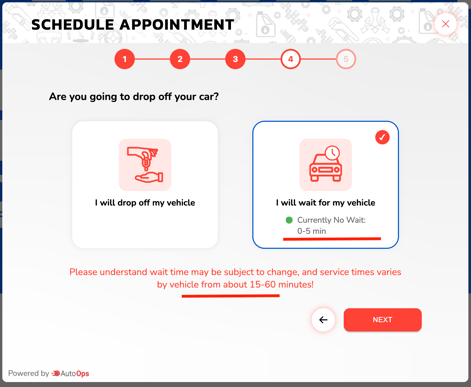 Calendar Note View - Wait Time