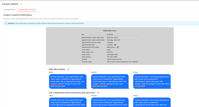 Coupon Code in the message