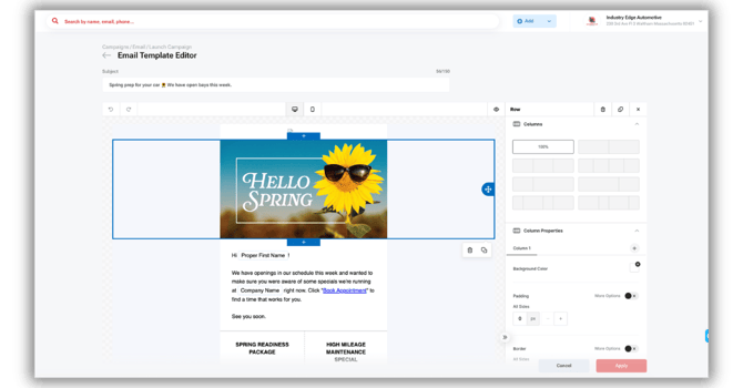 Email Editor Main Screen