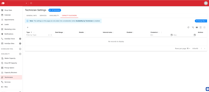 Assign Tech Capacity Blocker Empty