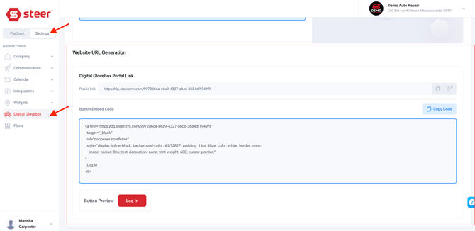 Digital Glovebox CodeURL