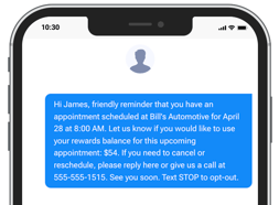 Rewards Balance Text Example