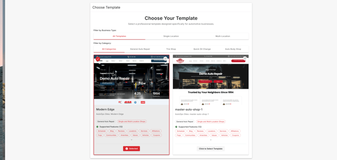 Step 5 - Choose Template