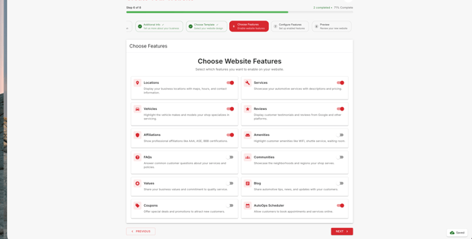 Step 6 - Choose Features