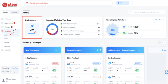 Nav to Sending Queue 