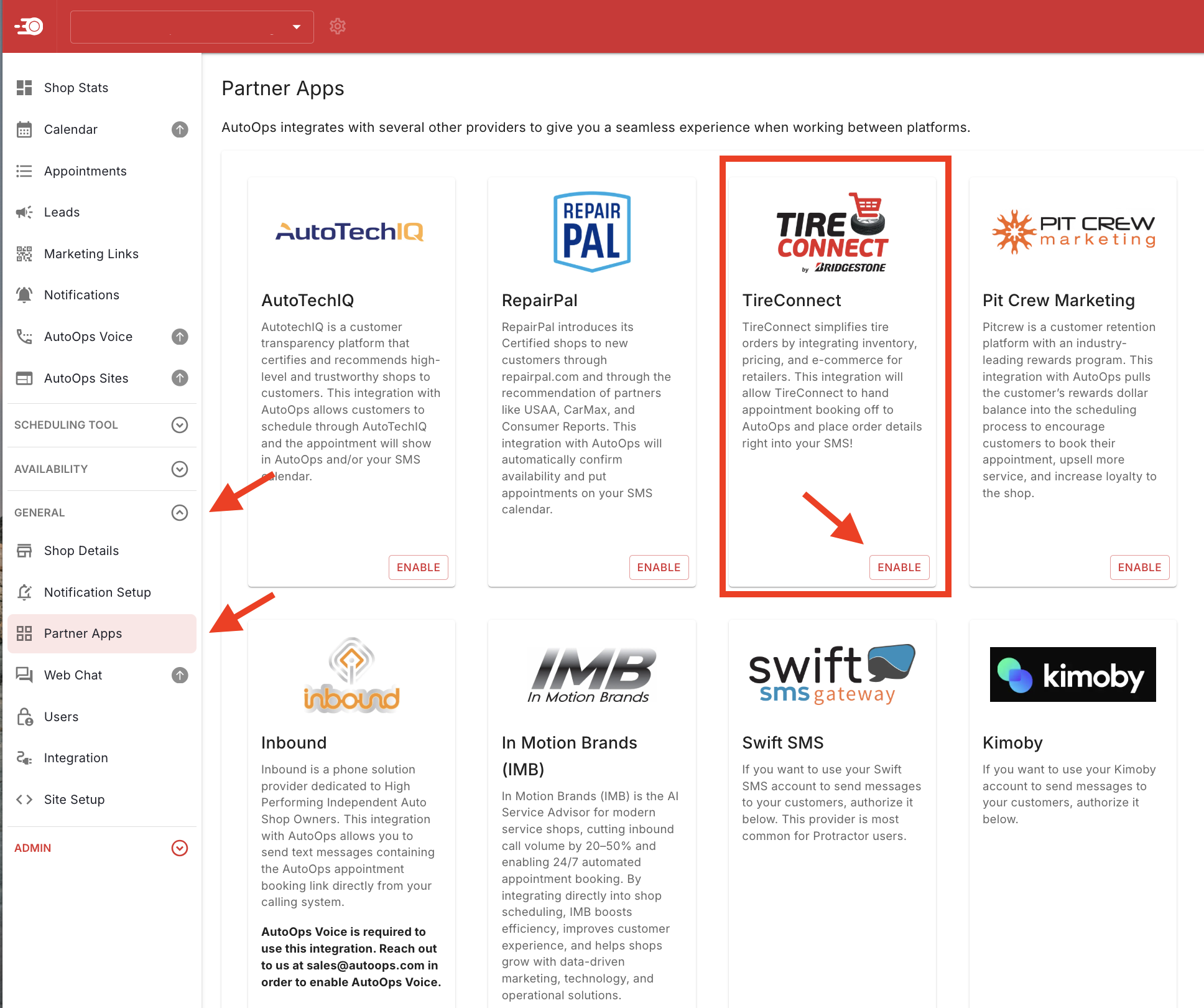 AutoOps TireConnect Integration Guide