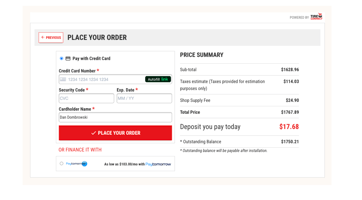 Place Order TC Confirmation Pay