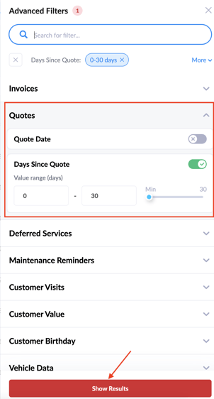 Quote Camp - Quote Filter