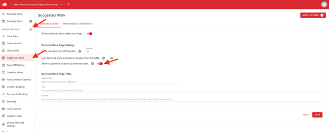 Show Dismiss Deferred