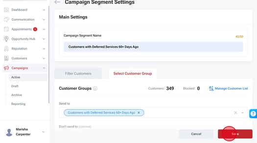 Smart Search New Segment Settings