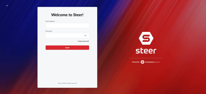 Steer -  Log in Screen  