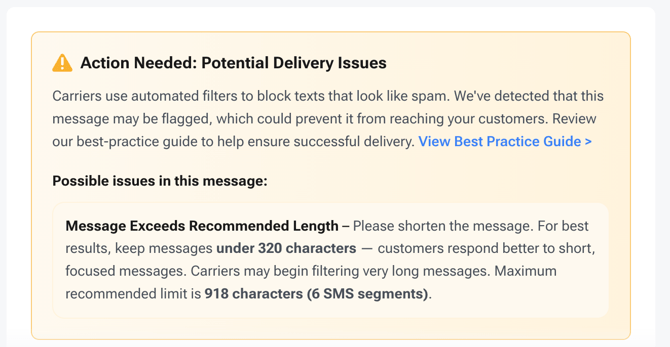 Steer Segment Exceeded Alert