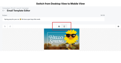 Switch from Desktop View to Mobile View