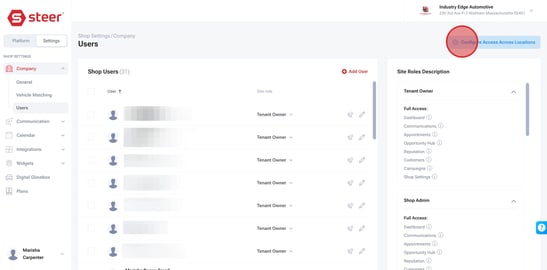 Update Company Information and User Access Settings in Steer - Step 12