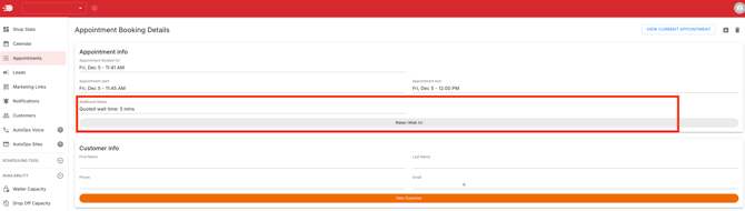 Wait Time - Appt Details Page