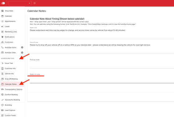 Wait Time Calendar Note