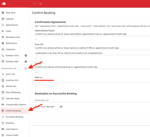 Wait Time Confirmation Messaging