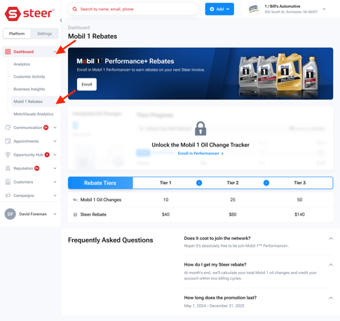 m1 main enroll screen
